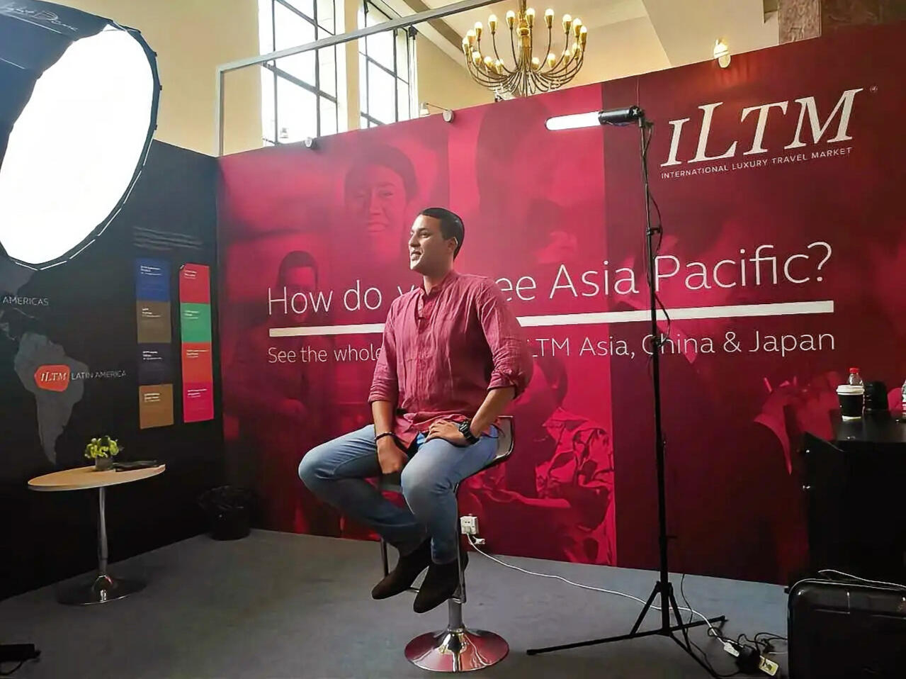 Reda Akrime speaking at ILTM event in Shanghai about Chinese tourism